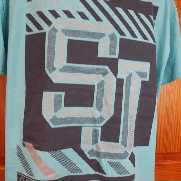 Sean John Vintage Blue Graphic Logo Tee Shirt LG Y2K Streetwear Hip Hop - Picture 7 of 8